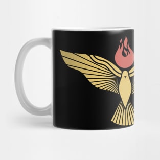 The dove and the flame of fire are symbols of God's Holy Spirit, peace and humility Mug